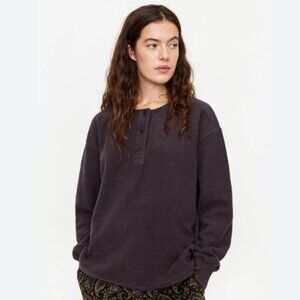 Girls of Dust Papillon Organic Cotton Fleece Sweatshirt Black Size XS NWT